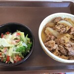 すき家 - シーザーレタス単品と牛丼(2021.6.29)