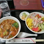 中国料理 江陽 - 冷やし中華、豚角煮丼ミニセット(700円)