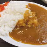 Curry Do Ootori Ten - 唐揚げ定食のライスにカレーかけてみました＾＾