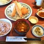 Tonkatsu Hamakatsu Kumamoto Hamasen Bypass Ten - 注文した「エビフライとチキンかつランチ」