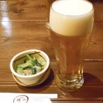 japanese restaurant 旬菜 籐や - 生ビール & お通し