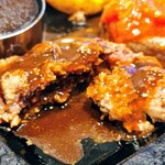 Steak Gusto Okayama Shimonakano Ten - こぶしハンバーグ220グラム ランチカレーバーセット1209円