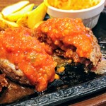 Steak Gusto Okayama Shimonakano Ten - こぶしハンバーグ220グラム ランチカレーバーセット1209円