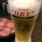 七輪焼肉 安安 - 生ビール290円