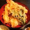 牛若丸 - 天丼（味噌汁・香物付），えび天２本増し