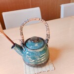 いぐさ - 蕎麦湯は急須で 蕎麦湯は撹拌棒付き