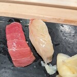 Tsukiji Sushi Sei Isedan Shizuoka Ten - 鮪中トロ・鯛