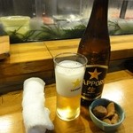 魚がし寿司 - 中瓶ビール577円