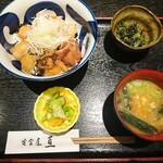 Teishokuya Wataru - 五種の魚のづけ丼 定食(1400円)