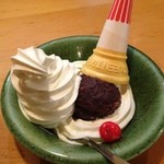 Komeda Coffee Ten Handa Miyamoto Ten - メニューにない小倉ソフトクリーム490円