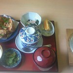 寿司万 - 宿場定食\1800＋釜飯をミックス釜飯に変更し+\100