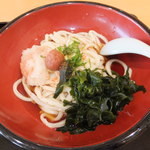 地粉屋 福ろう製麺 - 梅おろしわかめ　３９０円　一味を掛けて　【　２０１３年５月　】