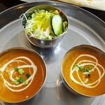 Indian Diyo - チキンカレーとキーマカレー