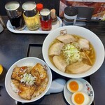 Kitakata Ramen Bannai Kawasaki Higashida Ten - 炙り焼豚ご飯セット1,080円(2023年1月12日)