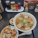 Kitakata Ramen Bannai Kawasaki Higashida Ten - 炙り焼豚ご飯セット1,080円(2023年3月10日)