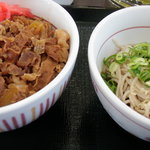 なか卯 - 牛丼(並）と冷やしそば