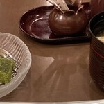 Tsukiji Sushi Sei Isedan Shizuoka Ten - 味噌汁とデザート