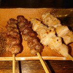 Izakaya Ikkyu Ouji Ten - 砂肝（塩、290円）と鶏もも（塩、290円）