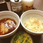 Naka U Tokaichiba Ten - 鴨ねぎつけうどん（ミニ）、ビール