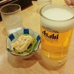 つたや - お通しとビール