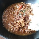 Cafe Felice - 近江牛すじカレーライスセット（スープ・サラダ・パプリカのピクルス・デザート・ドリンク付）1,280円