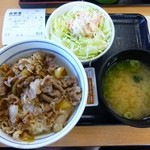 吉野家 - 2013.11コモサラ、ごぼうサラダ&味噌汁