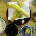 魚々庵なりた - 料理写真:写真悪くすみません　穴子天ぷら定食１，３６５円