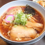 文次郎 - ランチラーメンセット　６００円　半ラーメン　【　２０１３年１１月　】