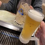 Yakiniku Kuruma - 頑張った自分を褒めてあげよう！カンパーイ！　カミさんはジンジャエール。