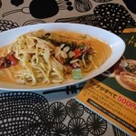 Bar Bouda - 【ランチパスポート】今回出たパスタ。味は・・・全体的に塩辛く、何の味かわからなかった・・ X(