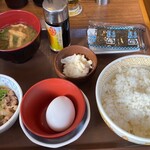 Sukiya Sapporo Ishiyamadori Minami Ichijo Ten - 牛たまかけ朝食(ごはん並盛)