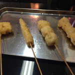 Kushikatsu Sakaba Naniwa Honpo - 蓮根、ヤングコーン、うずらの玉子、豚串！