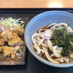 うどん処　あしほ - うどん（冷）+ 鶏の天ぷら