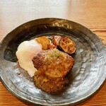 Mainichi Nouen Shokudo Organic Papa Kitchen - メインのハンバーグ　今日はジャポネ♡