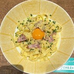 Kamakura Pasta Kurashiki Ten - 厚切りベーコンのカルボナーラ¥1510内