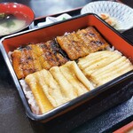 Anago Ryori Senmon Ten Aoshima - 【6/1～8/31期間限定】あいのり重（鰻蒲焼きと煮あなごが一度に楽しめるハーフ＆ハーフ重)