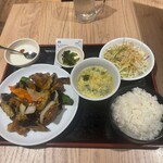 上海亭 - 日替り定食B  豚の唐揚げとなす炒め　850円