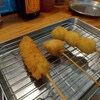 Kushi Katsu Tanaka Higashinihonbashiten - 串揚げ 左から豚串、たらこ、うずら