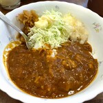 ポロスォロ - あいがけ中盛りに福神漬けと刻みらっきょで食べるのだ