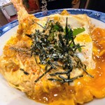 丼丼亭 - ふんわり玉子とじ天丼(玉子2個) 赤出汁付