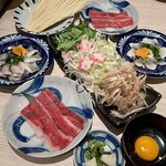 水面月 - 三河産鰻と飛騨牛と牛舌のしゃぶすき