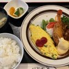 キッチンキクヤ - 料理写真:サービスランチ(エビフライ、オムレツ、ハンバーグ)(900円)