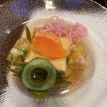 Hotel New Mitoya - 玉子豆腐、じゅんさい、魚そうめん