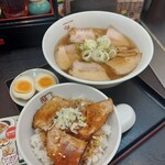 Kitakata Ramen Bannai Kawasaki Higashida Ten - 炙り焼豚ご飯セット1,230円(2024年9月30日)