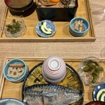 Robata Ochi - 小鉢は秋らしいハヤトウリのお漬物や蓮根と厚揚げ等