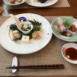 和膳 きみしま - 料理写真:旬菜私善　一の膳（前菜とお造り）　3500円