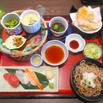 和食麺処 サガミ - 彩り寿司御膳 1,650円（税込）。