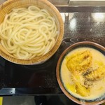 Marugame Seimen Ako Ten - 玉ねぎ天のポタージュつけ汁（わがまち釜揚げうどん・兵庫）