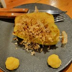 Sosaku Dining Hajime - ｢超‼焼きなす｣[630円]手前の薬味は2つ共生姜でした。