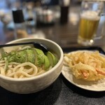 Daitsune Udon Ginza Hon Ten - アボカドうどん&かき揚げ&ビール♪